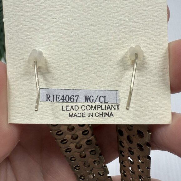 Mia Women's Gold Chain Classic Clear Rhinestones Elegant Collective Earrings NWT - Picture 6 of 6